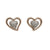 925 Sterling Silver Dual Heart Stud Earrings