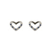 925 Sterling Silver Blue & White CZ Heart Stud Earrings
