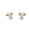 925 Sterling Silver Butterfly Pearl & CZ Stud Earrings