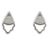 925 Sterling Silver Drop-Shaped CZ Stud Earrings