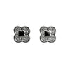 925 Sterling Silver Clover CZ Halo Stud Earrings