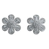 925 Sterling Silver Daisy Floral CZ Stud Earrings