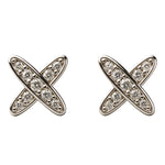 925 Sterling Silver Cross CZ Stud Earrings