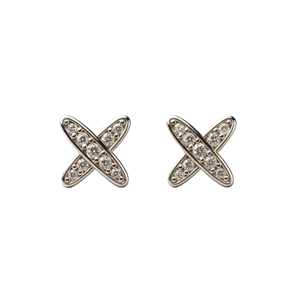 925 Sterling Silver Cross CZ Stud Earrings