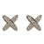 925 Sterling Silver Cross CZ Stud Earrings