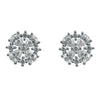 925 Sterling Silver Cluster Floral CZ Stud Earrings