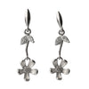925 Sterling Silver Floral Dangling Earrings