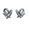 925 Sterling Silver Spiral CZ Stud Earrings