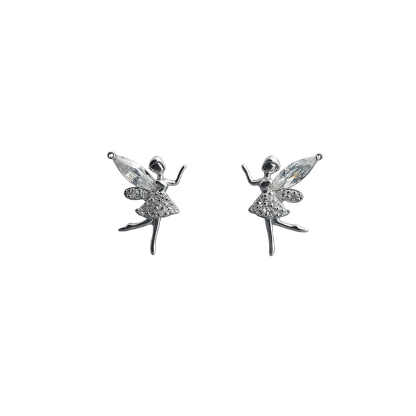 925 Sterling Silver Fairy Stud Earrings