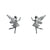 925 Sterling Silver Fairy Stud Earrings