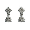 925 Sterling Silver Diamond Shape Jhumka Earrings