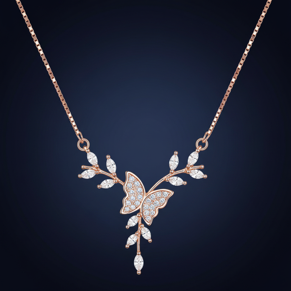 Butterfly Necklace - Midnight Navy Gradient
