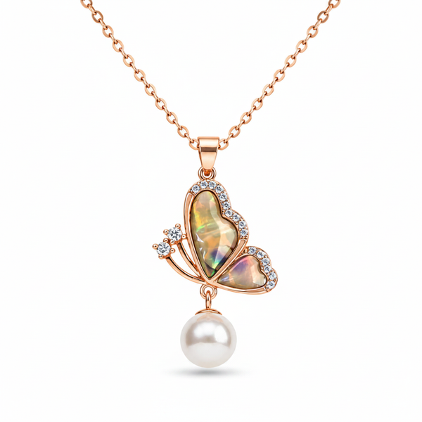 Butterfly Pearl Necklace – Top Down