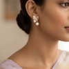 Abalone MOP Butterfly Pearl Drop Stud Earrings | Pure 925 Silver Rose Gold Finish BIS Hallmarked | Tavshan