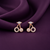 CZ Cherry Stud Earrings | Pure 925 Silver Rose Gold Finish BIS Hallmarked | Tavshan
