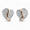 CZ Heart Stud Earrings - Low Angle
