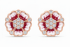 Floral Stud Earrings - Rose Gold