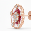 Floral Enamel Stud Earrings | Pure 925 Silver Rose Gold Finish BIS Hallmarked | Tavshan