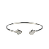 925 Sterling Silver Arrowhead CZ Open Bangle Bracelet