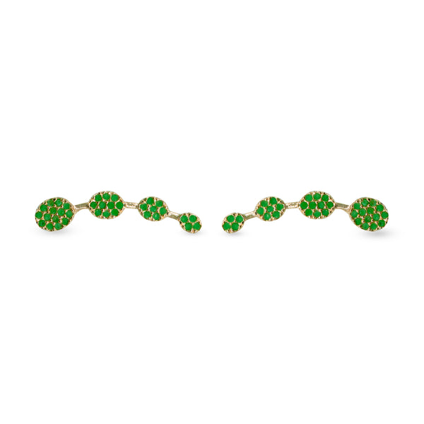 Emerald Green CZ Circle Ear Cuff / Bluetooth Earring – Gold Plated 925 Sterling Silver