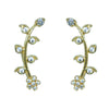 Floral Leaf CZ Ear Cuff / Bluetooth Earring – Gold Plated 925 Sterling Silver