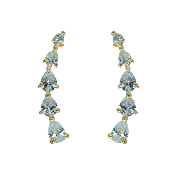 Teardrop CZ Ear Cuff / Bluetooth Earring – Gold Plated 925 Sterling Silver