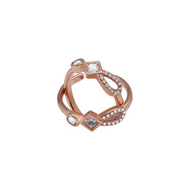 Diamond Drop CZ Toe Ring – Rose Gold Plated 925 Sterling Silver