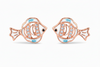 Ocean Fish Enamel CZ Stud Earrings – 3/4 angle