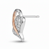 CZ Swirl Heart Stud Earrings - Side Angle View