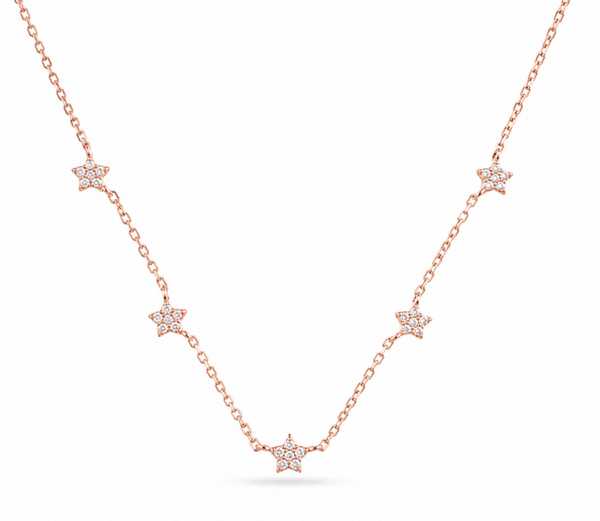 CZ Star Station Necklace - Tavshan