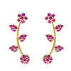 Pink Floral Ear Cuff / Bluetooth Earring – Gold Plated 925 Sterling Silver