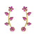 Pink Floral Ear Cuff / Bluetooth Earring – Gold Plated 925 Sterling Silver