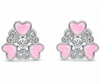 Macro Detail - Rhodium Silver Heart Earrings
