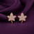 CZ Maple Leaf Stud Earrings | Pure 925 Silver Rose Gold Finish BIS Hallmarked | Tavshan