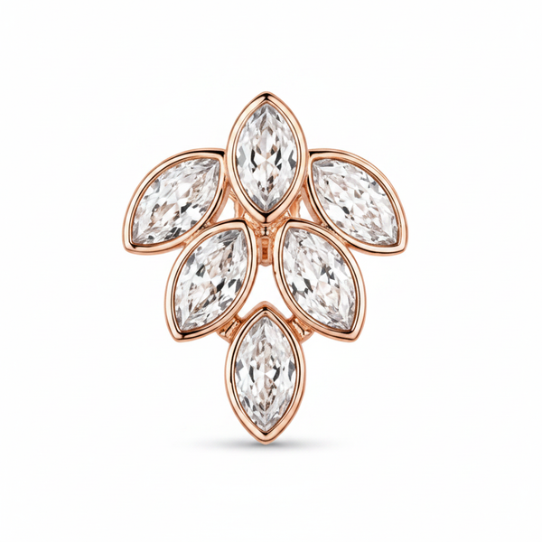 Marquise Leaf Stud – Top Angle