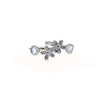 Sparkling Daisy Heart Toe Ring – Rhodium Plated 925 Sterling Silver