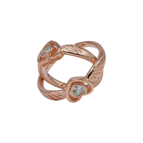 Rose Heart CZ Toe Ring – Rose Gold Plated 925 Sterling Silver
