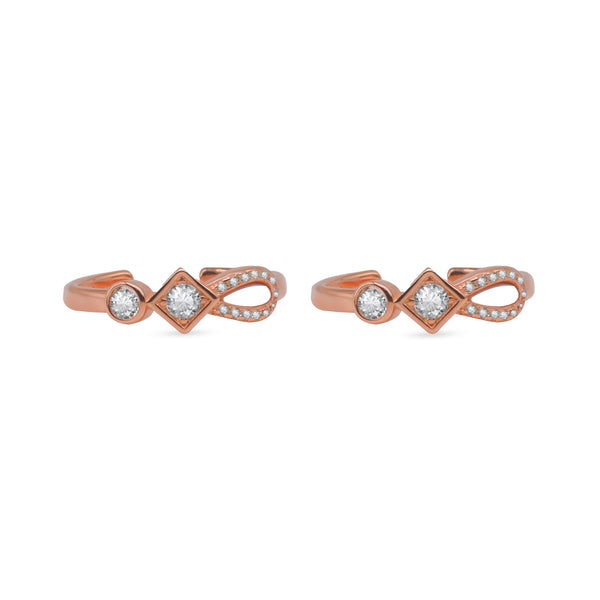 Diamond Drop CZ Toe Ring – Rose Gold Plated 925 Sterling Silver