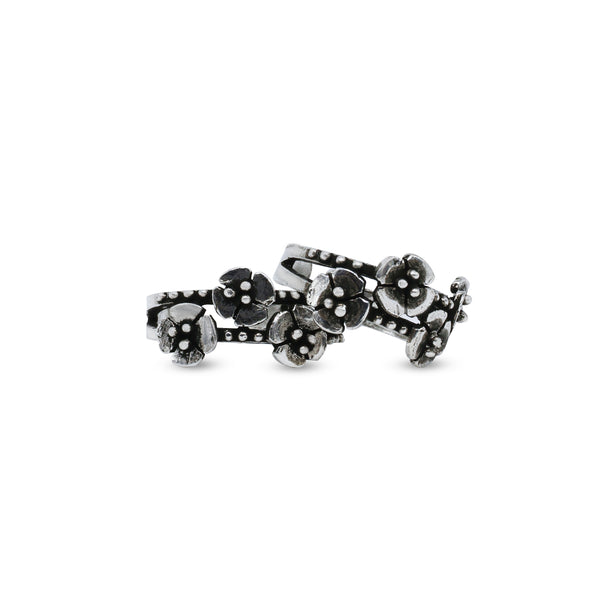 Oxidized Floral Blossom Toe Ring – 925 Sterling Silver Antique Finish