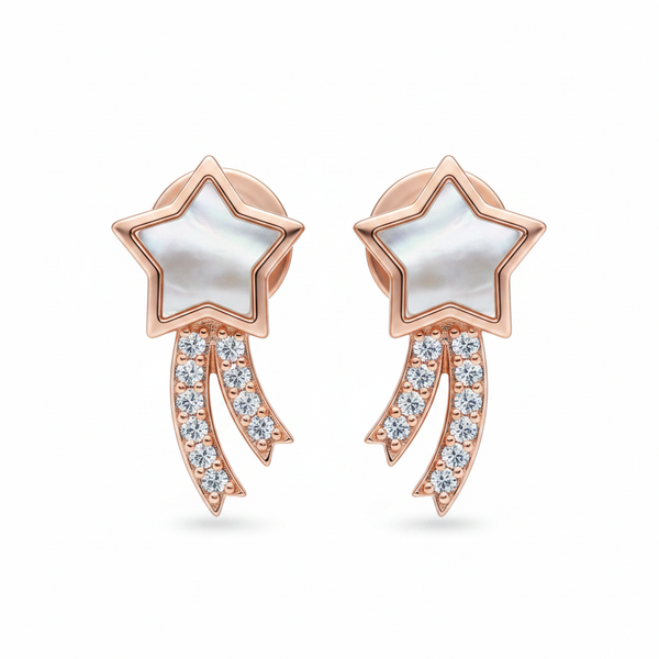 MOP Star Stud – Pair Shot Rose Gold