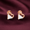 Mother of Pearl Heart Earrings | Pure 925 Silver Rose Gold Finish BIS Hallmarked | Tavshan