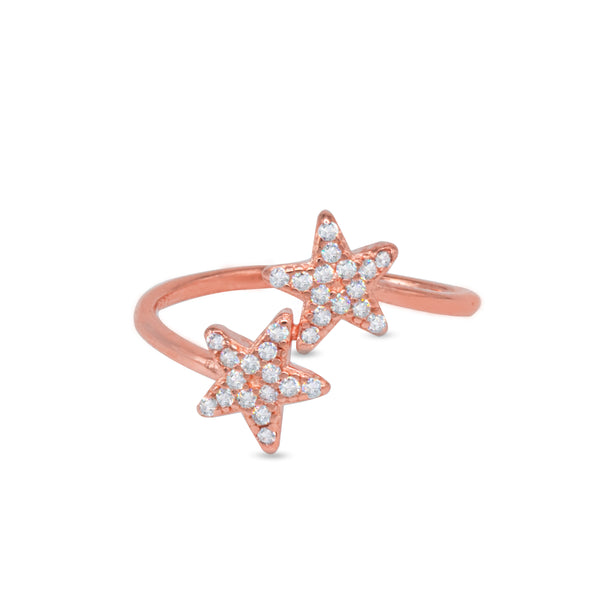 Twinkling Star Ring – Rose Gold Plated 925 Sterling Silver