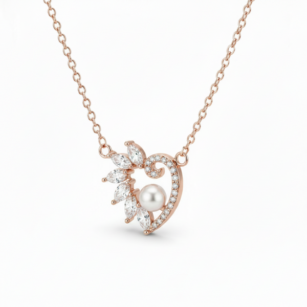 Pearl Heart Necklace – 45 Degree
