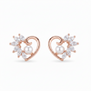 Marquise CZ Pearl Heart Stud Earrings | Pure 925 Silver Rose Gold Finish BIS Hallmarked | Tavshan
