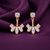 2-in-1 Solitaire & Petal Ear Jacket Earrings | Pure 925 Silver Rose Gold Finish BIS Hallmarked | Tavshan