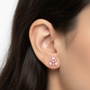 Pink Heart Studs – Petite Scale on Ear