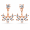Rose-gold ear-jacket pair on white