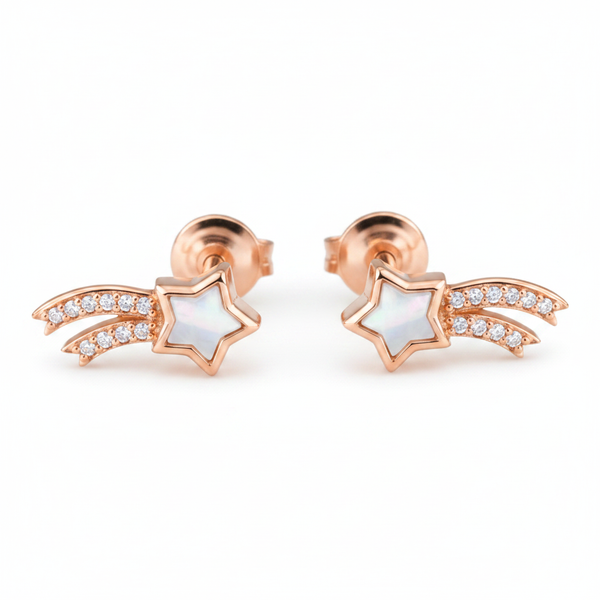 Shooting Star Studs – Rose Gold