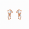 MOP Star Dual Tail Stud Earrings | Pure 925 Silver Rose Gold Finish BIS Hallmarked | Tavshan