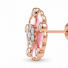 Pink Blossom CZ Stud Earrings | Pure 925 Silver Rose Gold Finish BIS Hallmarked | Tavshan